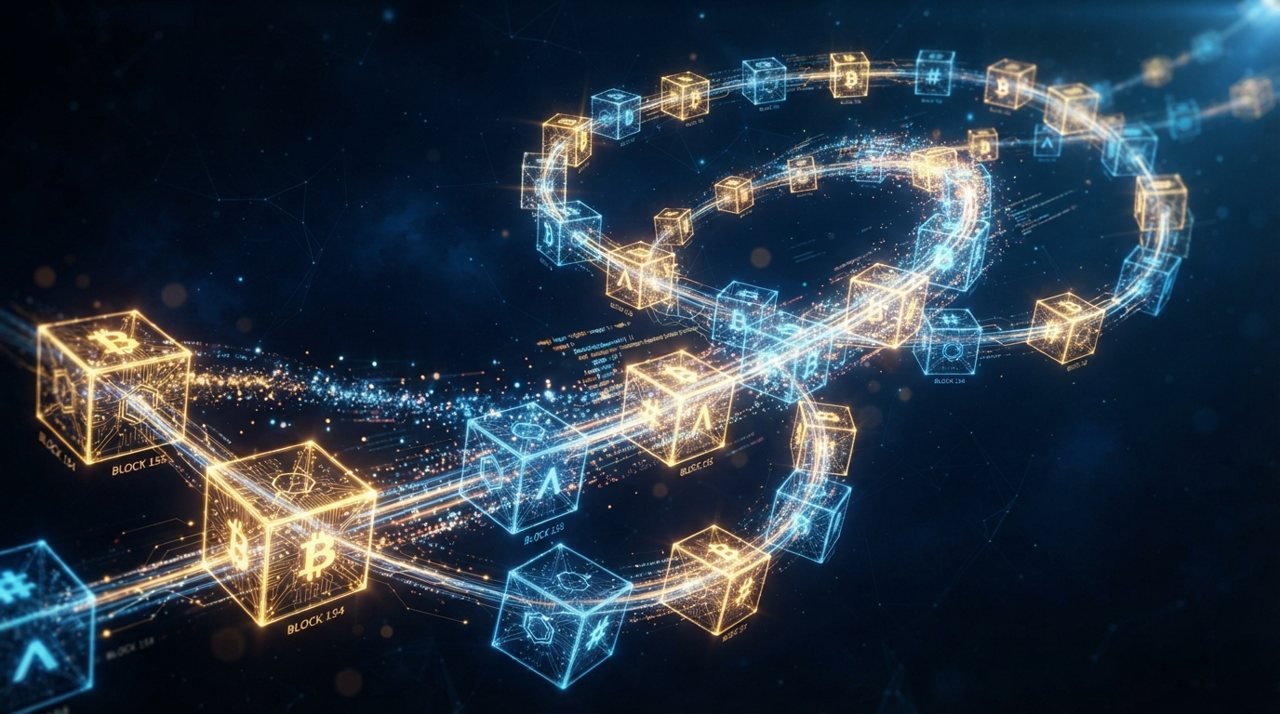 Illustration of blockchain technology